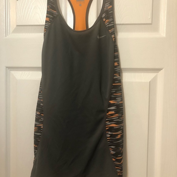 Nike Tops - Nike racerback gray and orange Drifit tank. Size L